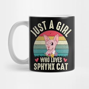 Just A Girl Who Loves Sphinx cat Funny Cats Lover Floral Mug